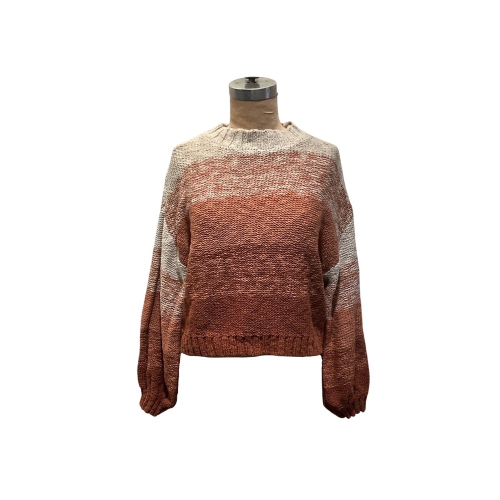 Billabong Blending In Cropped Sweater Ombre Knit Pullover Womens Size‎ S Cotton